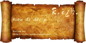 Rohr Ádám névjegykártya